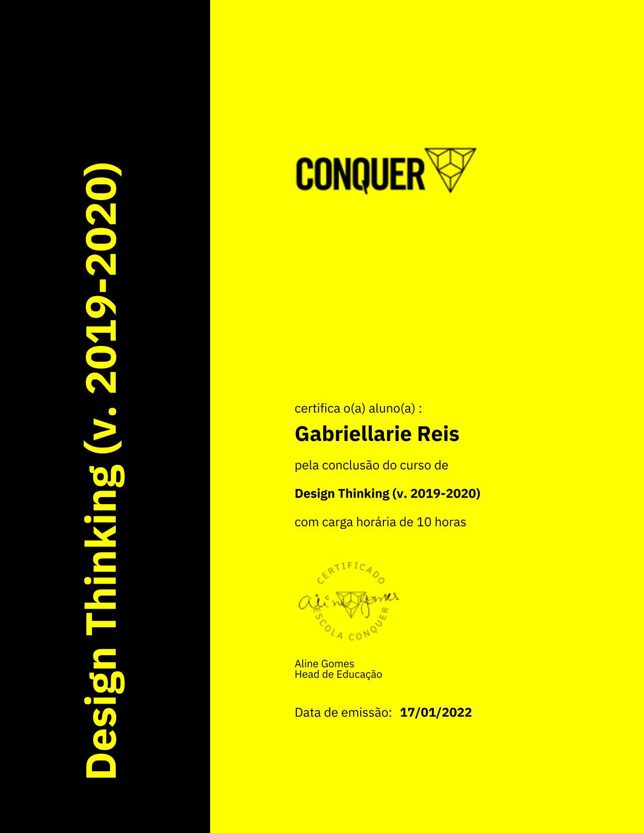 Certificado de Design Thinking (v. 2019-2020)
